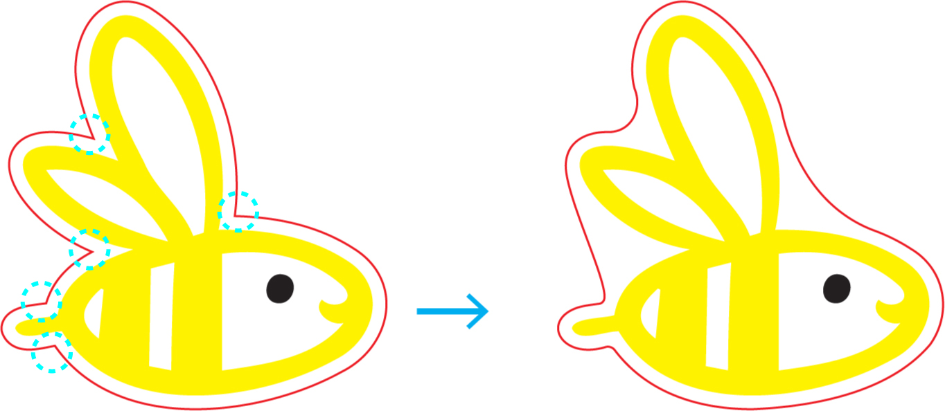 アクリルカット用のシンプルなカットライン作成例